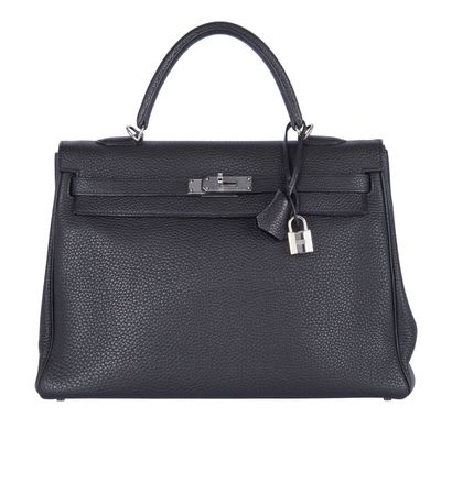 Kelly 35 in Togo Black, front view